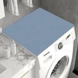 Reusable Dust Proof Washing Machine Cover Absorbent Quick Drying Slip Mat Solid Color Bathroom Decor Microwave Protecor Pad
