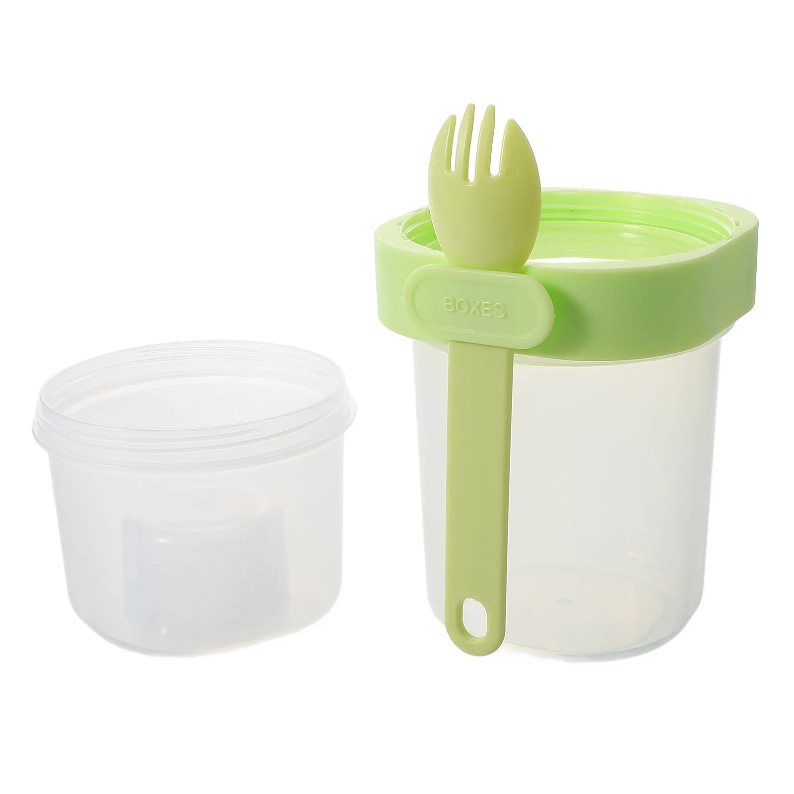 

Двухслойный портативный стакан для овсянки, контейнер для детского завтрака с крышкой и ложкой, герметичный, многоразовый, для хлопьев, молока, йогурта, парфе