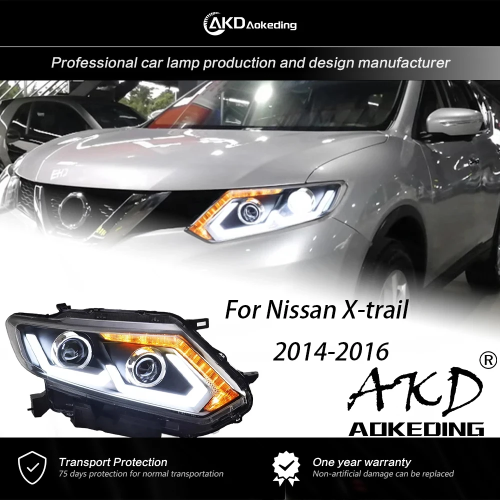 

AKD Head Light for Nissan X-trail Headlights 2014-2016 Rogue LED Headlight DRL Hid Option Head Lamp Angel Eye Beam Accessories