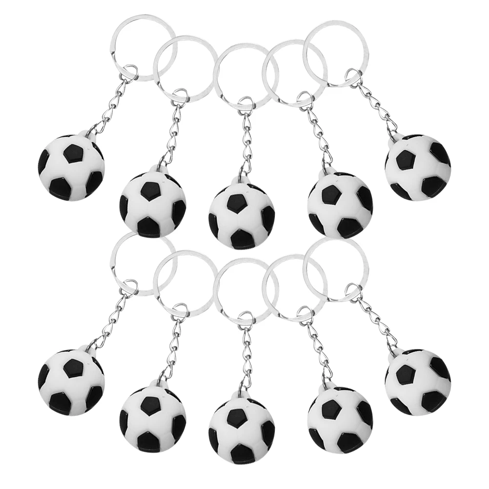

10pcs Mini Football Keychains Soft Rubber Black White Soccer Keychain Travel Commemoration Employee Welfare Business Gifts Key