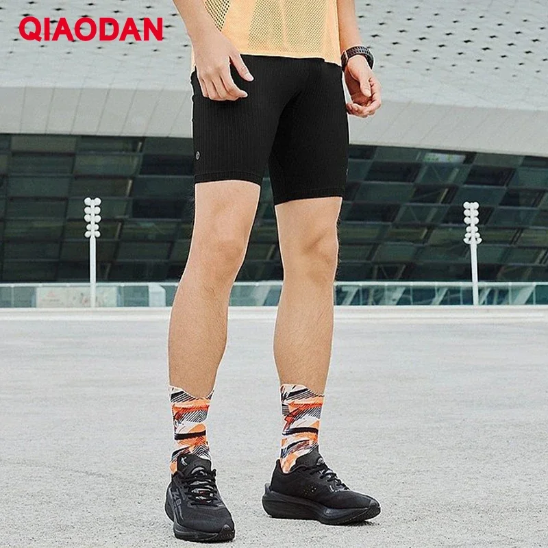 

QIAODAN Knitted Mid-length Running Pants Men's 2024 Autumn Men's Sports Tight Five-point Running Semi-elastic Pants XZZ33245247R