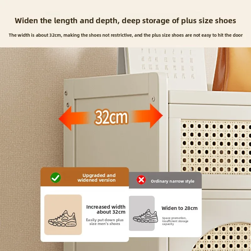 Modern Tall Standing Shoe Rack for Dormitories Apartments Space-Saving Multi-Layer Shoe Cabinet Dustproof Feature for Entryway