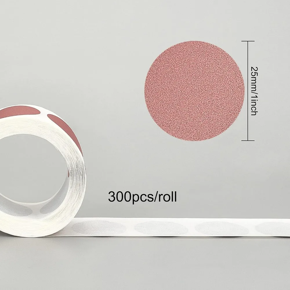 Coated Scratch Off Film Password Sticker DIY Scraping Award Card Flat Round Misty Rose 25mm 300pcs/roll