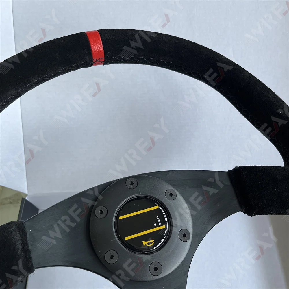 Car Suede Modification Steering Wheel 14 Inch Competitive Racing Steering Wheel 340mm for Universal