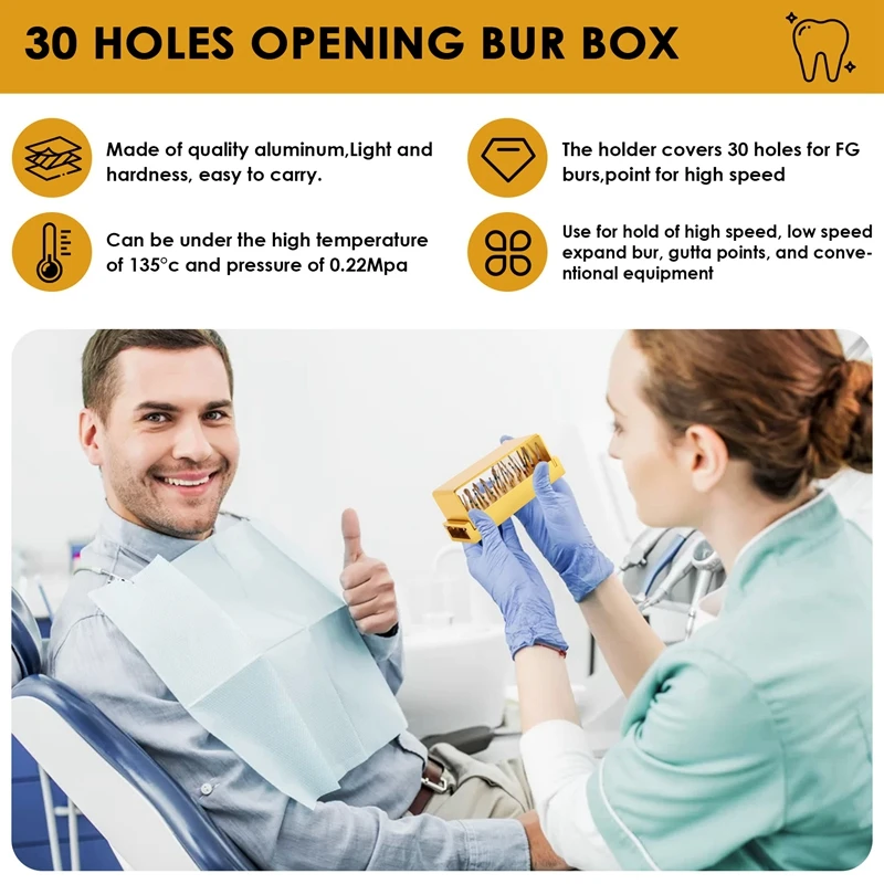 مثقاب وكتلة ألماس ، حامل قبضة عالي السرعة ، أداة ألوميموم لتبييض الأسنان ، 30 دولارًا لكل مجموعة