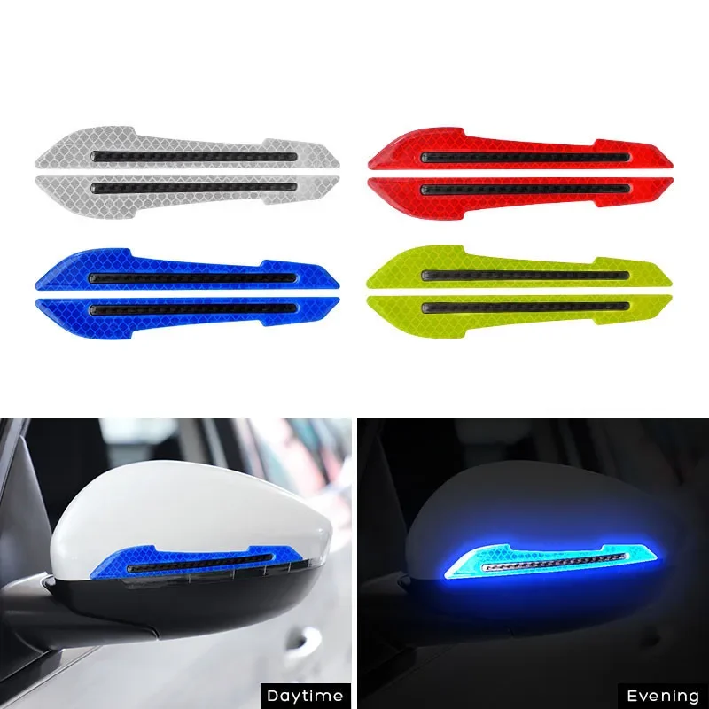 Car Reflective Stickers, Collision Warning Strips Adhesive Tape No Trace Protection Stickers Warning for Car Rearview Mirrors