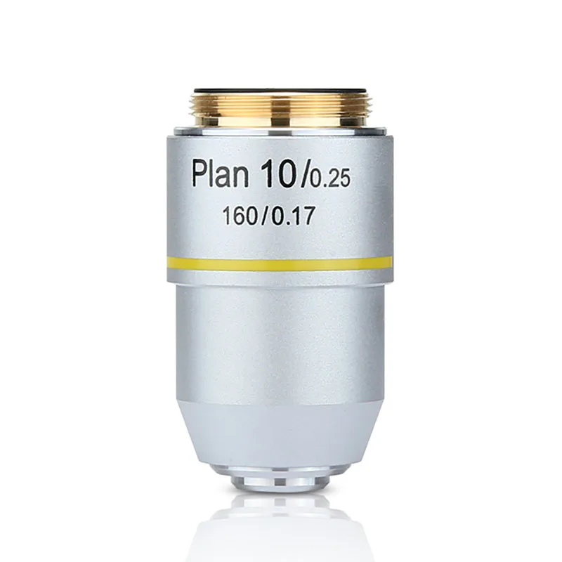 Biological Microscope Plan Objective Lens 4X 10X 20X 40X 60X 100X RMS Thread 160/0.17 195mm