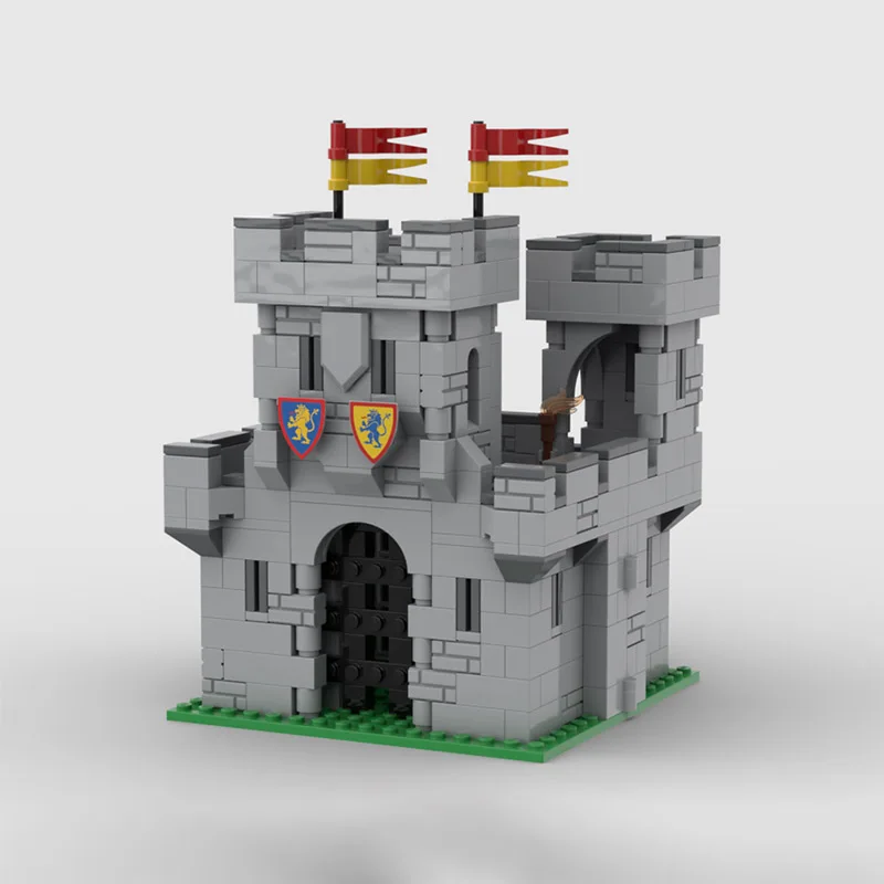 MOC bouwstenen middeleeuwse miniatuur kasteelmodel beeldjesset van 528 stuks - creatieve montagespeelgoedset, waardige collectie