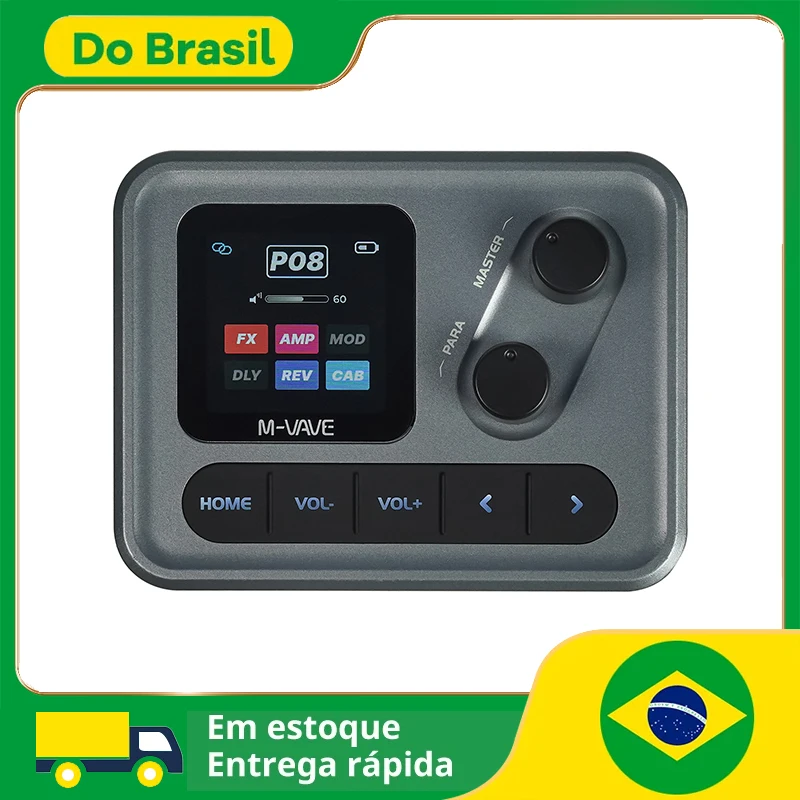 Pedal de efectos de guitarra portátil M-VAVE Pocket AMP, máquina de tambor LCD de 1,54 ", procesador multiefectos de bucle 7s para grabación de guitarra/bajo