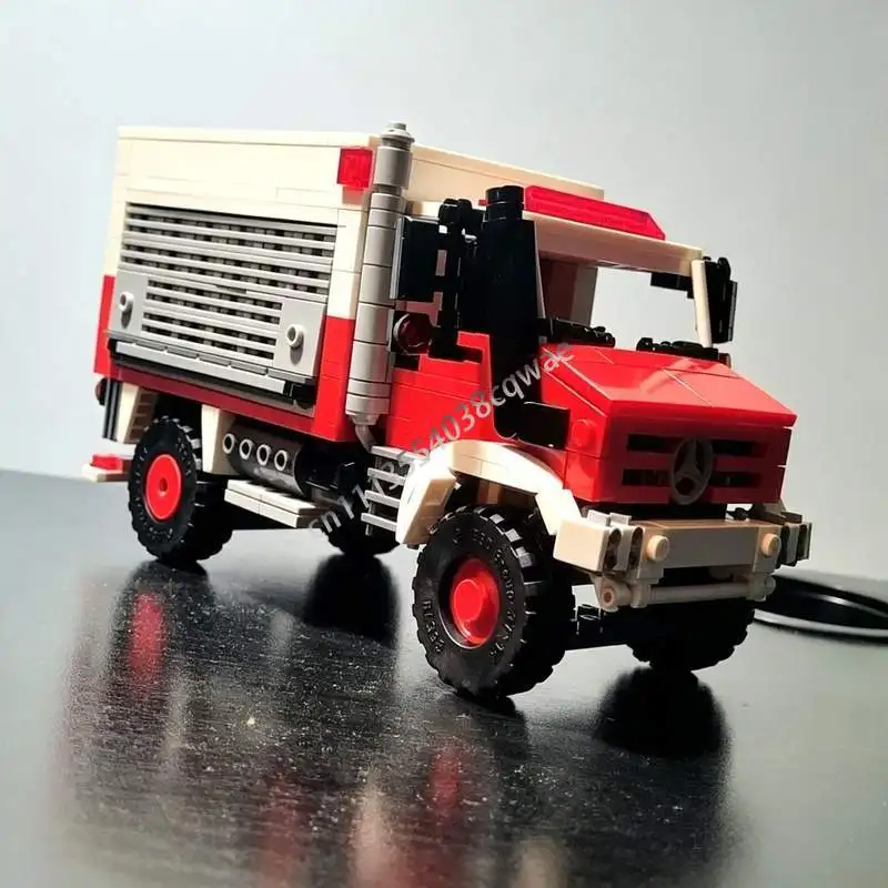 634PCS Unimog Fire Truck Emergency Vehicle Model MOC Creative Building Blocks DIY Assembly Rescue Toy Collection Display Gifts