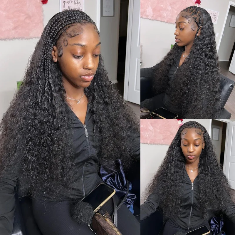 

Ready to Wear Transparent Lace Frontal Wig Human Hair Preplucked Deep Wave Human Hair Wigs Ready to Go Lace Front Wig