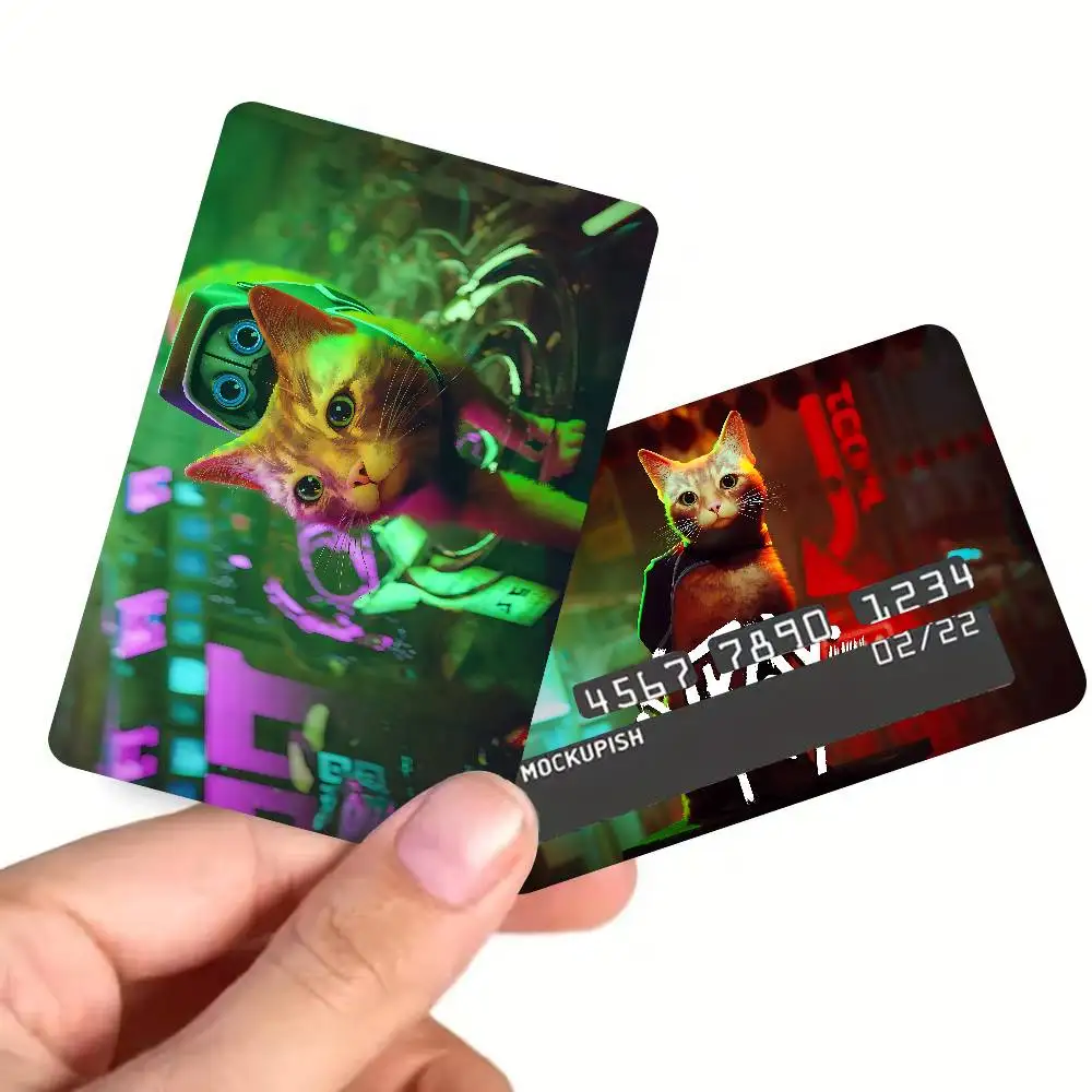 Game Stray Cat Premium Game Film Cover Sticker Case for Small Chip Credit Debit Card Front Side