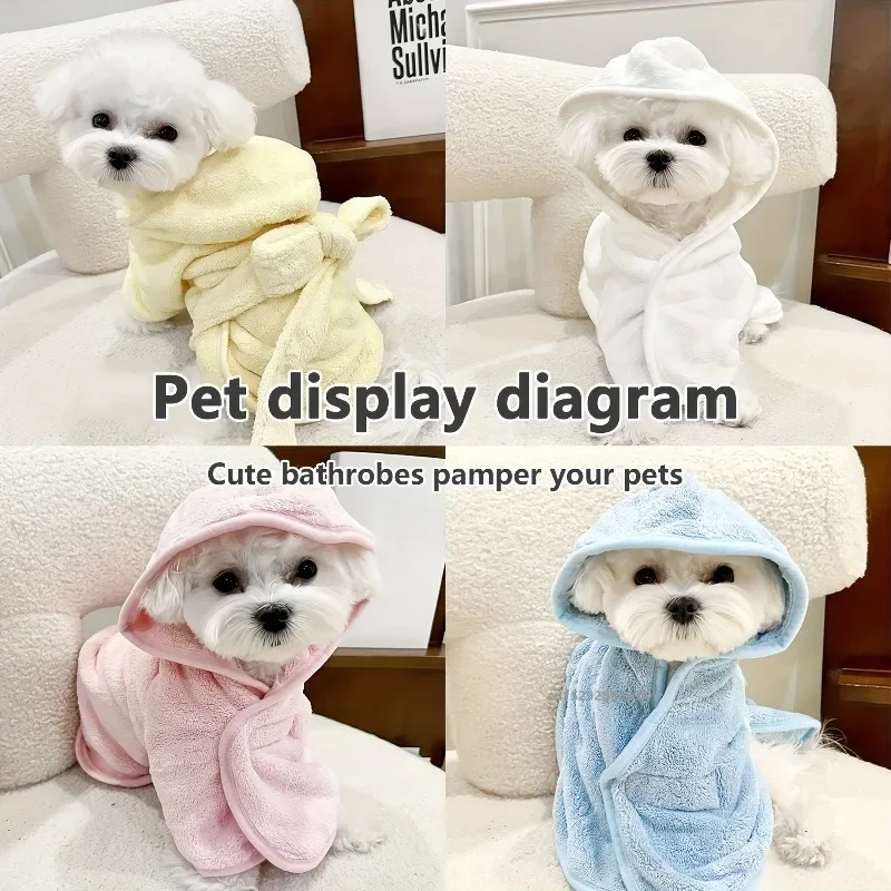 Neue Hund Bademantel Saugfähigen Haustier Schnell Trocknend Tragbare Bad Handtuch Robe Große Kleine Hunde Sauber Saugfähigen Bademantel Katze Haustier Produkte