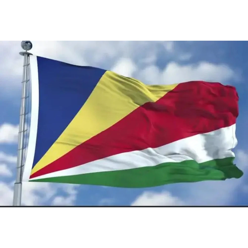 2X3FT Seychelles flag 90*150cm with white sleeve any hobby history USA FLAG BANNER