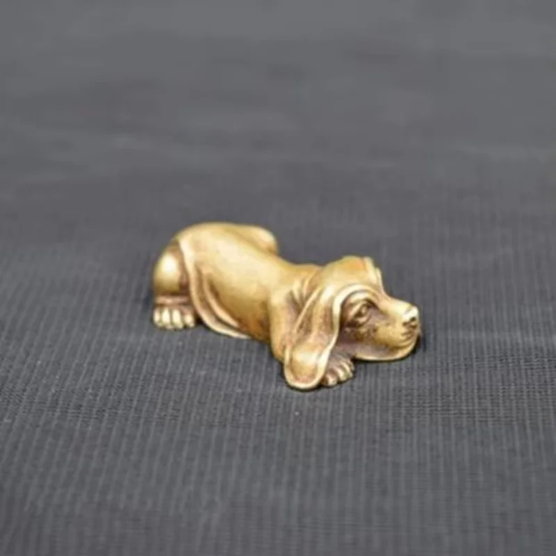 

Collectable Chinese Brass Carved Zodiac Animal Dog Exquisite Small Statues