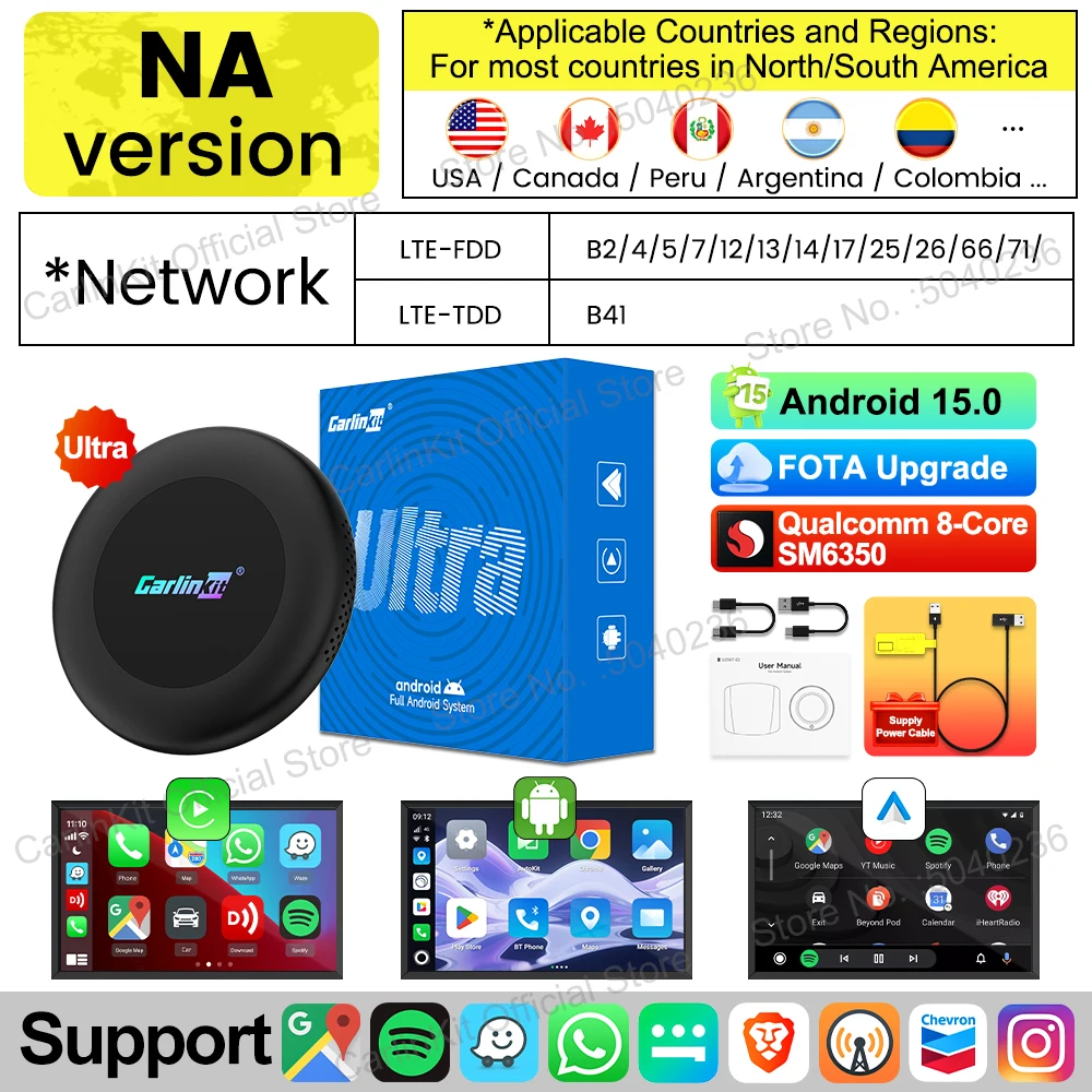 Carlinkit CarPlay AI Box Android 15 8GB+128GB