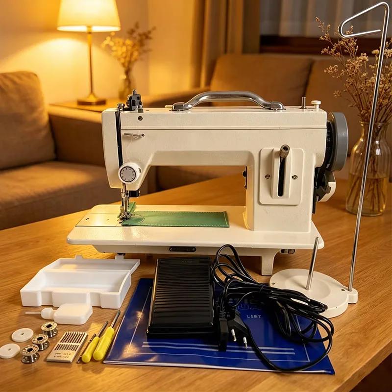 Household Thick Canvas Leather Sewing Machine Electric desktop Equipped with hand sewn sewing tools