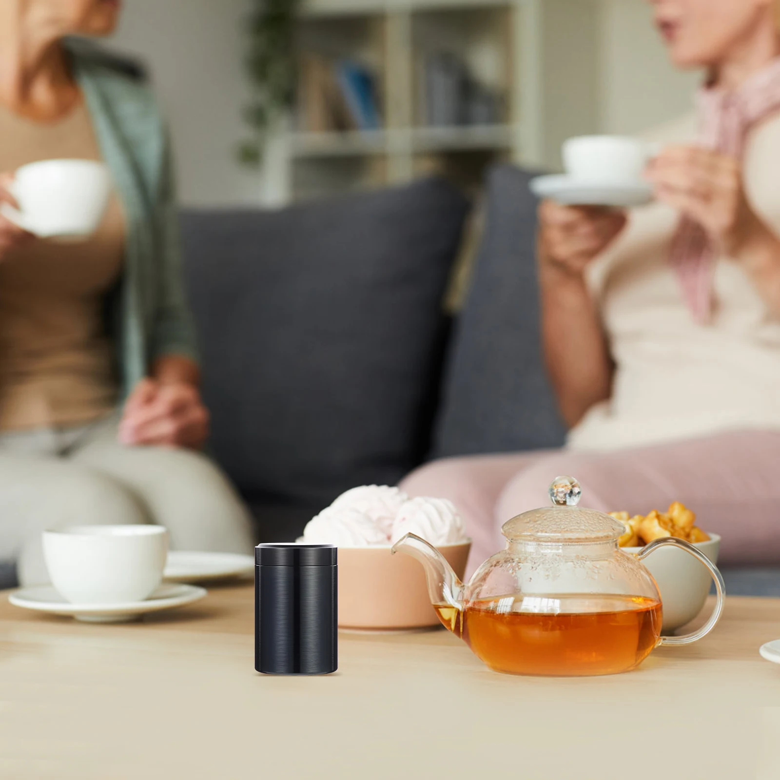 

2pcs Jars Titanium-Aluminium Alloy Food Storage Containers Portable Sealed Tea Canisters Creative Tea Leaf Holders