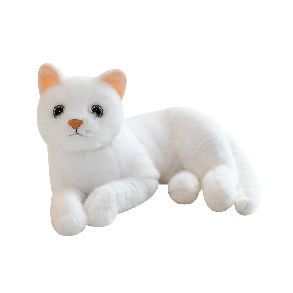 

Stuffed Animals for Girls Plush Toy Cat Shaped Cartoon Baby White Simulation Fluffy Household