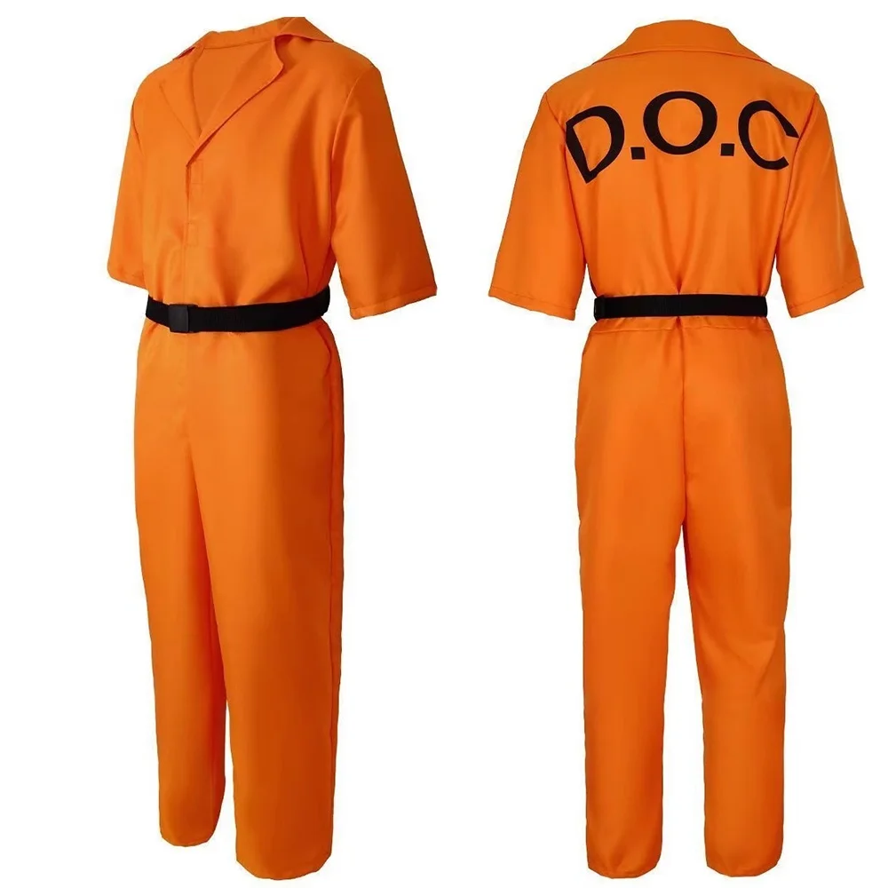Uniformes de Prisionero para Adultos, Femeninos y Masculinos, Overoles de Prisionero con Rayas Naranjas, Disfraces para Juegos de Rol en Prisiones