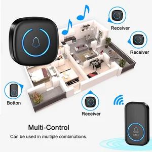 Wireless Smart Home Welcome Door Bell, Waterproof Chime Kit, Smart Home Chime, 60 Songs Track, Plug USA, Plug EU, IP44, 300m Strip 10 Main Sales Wireless Water Bearfing - №9