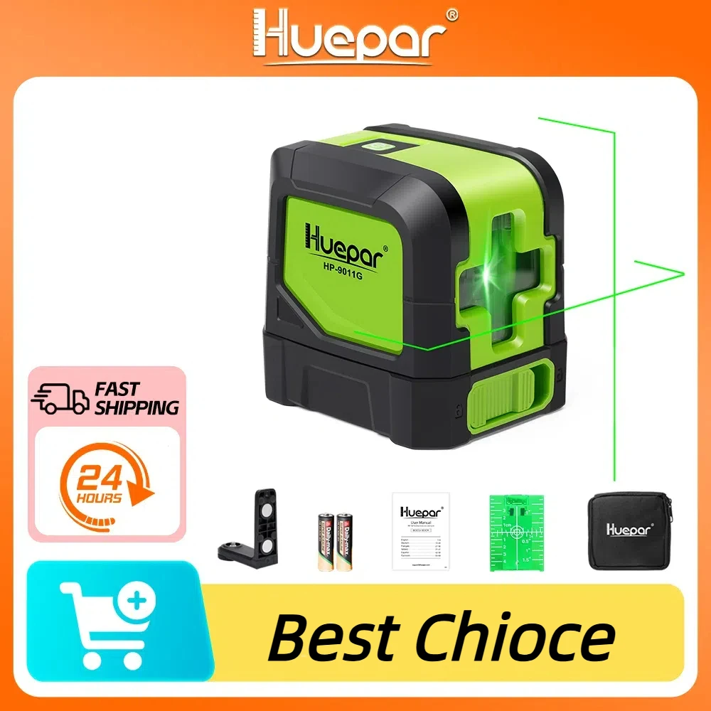 Huepar-feixe Verde Auto-nivelante com Base Magnética Nível Horizontal e Vertical Laser 3d Cross Line Lins