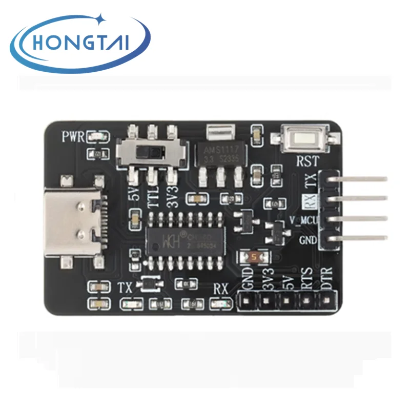 CH340C USB Type-C to UART serial port STC microcontroller Program does not require cold start Automatic download burner