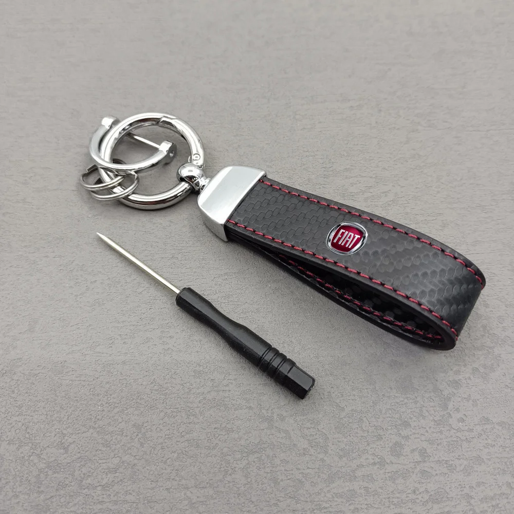LLavero de cuero para coche, hebilla de herradura, colgante para FIAT 500 Grande Stilo Freemont Punto Astra Bravo Ducato, accesorios para automóvil