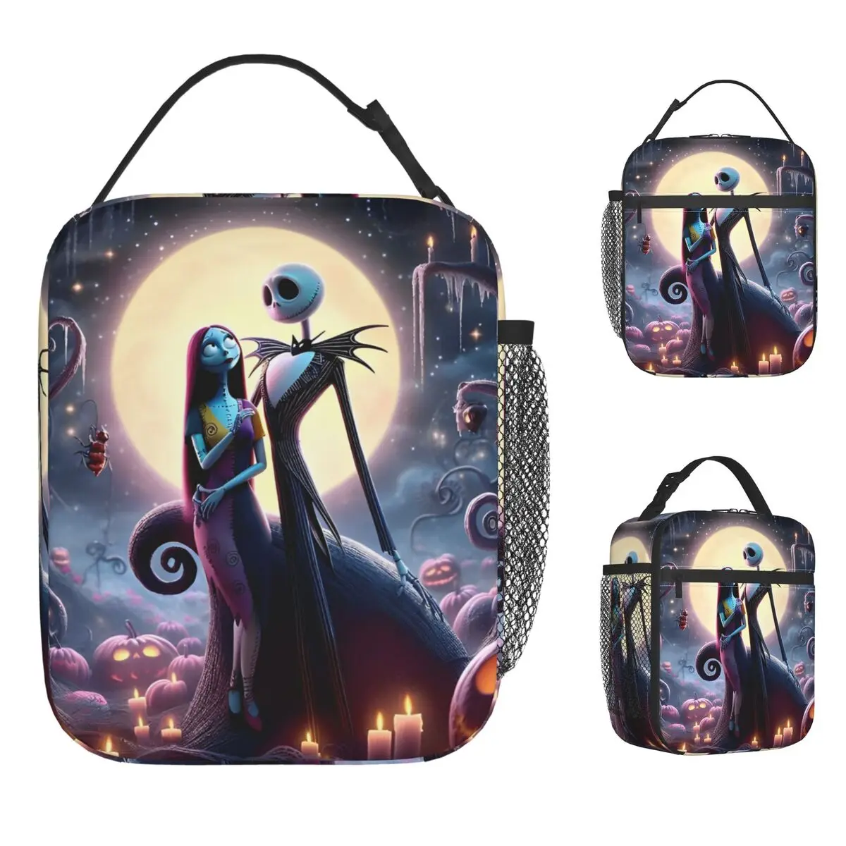 

Романтическая изолированная сумка-холодильник для обеда Контейнер для еды «Кошмар перед Рождеством», портативный ланч-бокс, сумки для хранения еды
