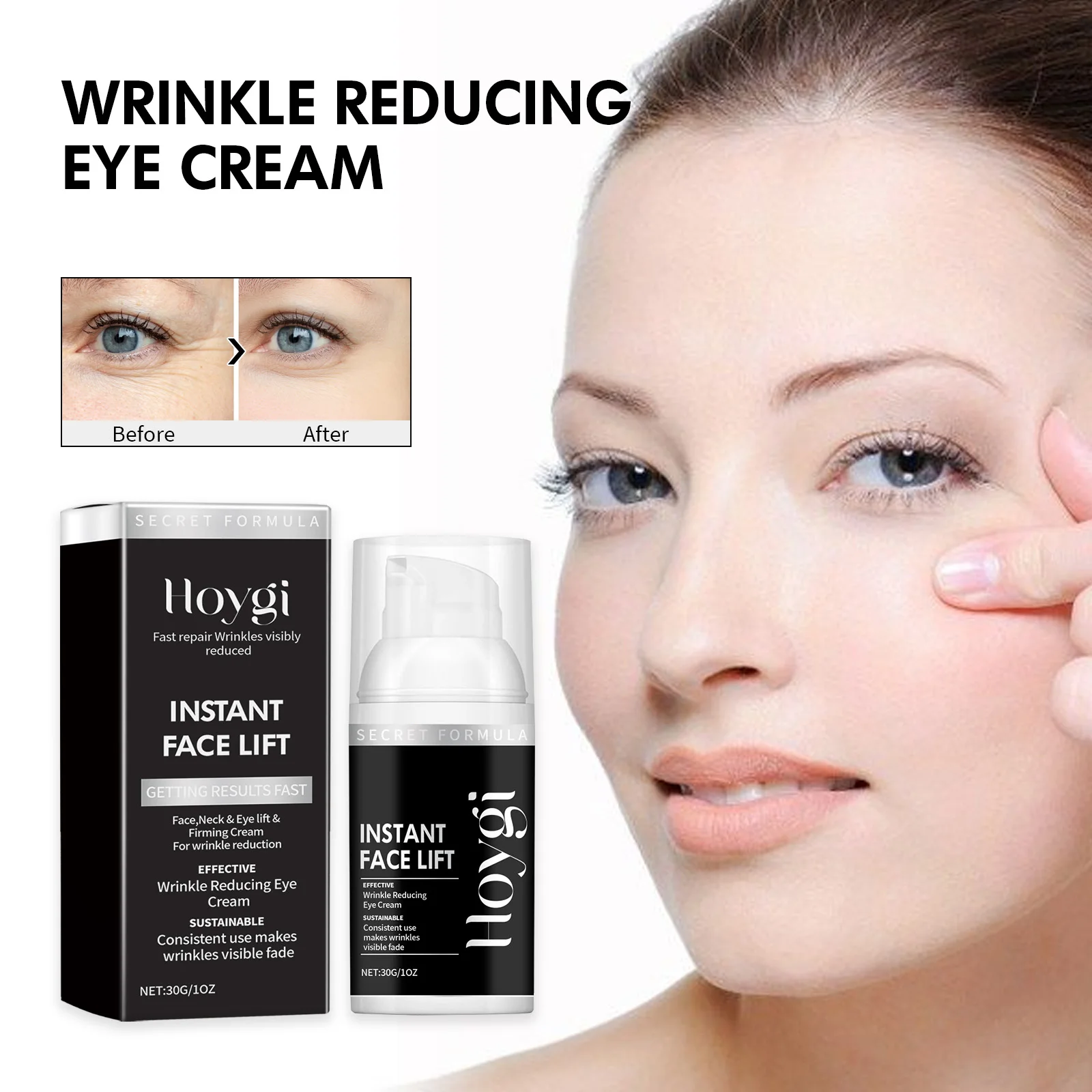 Hoygi Oogverzorgingscrème 30g Hydraterend en voedend voor de ogen Vermindert droogheid en fijne lijntjes Uiterlijk Lichtgewicht Kalmerend