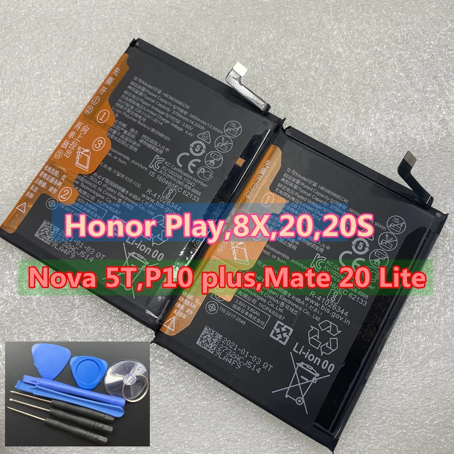 Original HB386589ECW Battery for Huawei Honor 20,20s,Play,8X,Nova 5T,Mate 20 Lite,P10 Plus YAL-AL00 TL00 YAL-L21 YAL-L61 YAL-L71