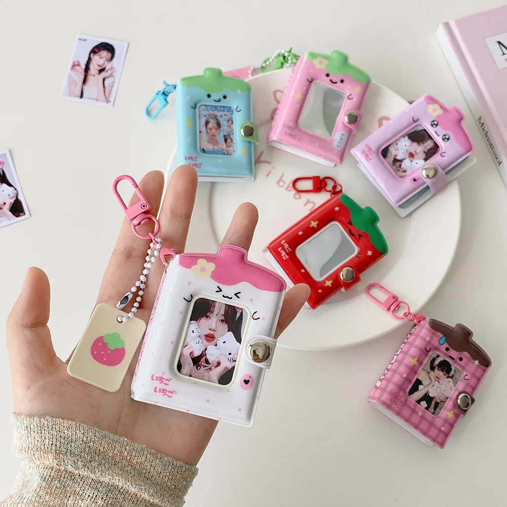 Mini Baby Bottle Keychain Small Photo Album 1 Inch 2 Inches Id Photo Storage Book Star Chasing Small Card Book