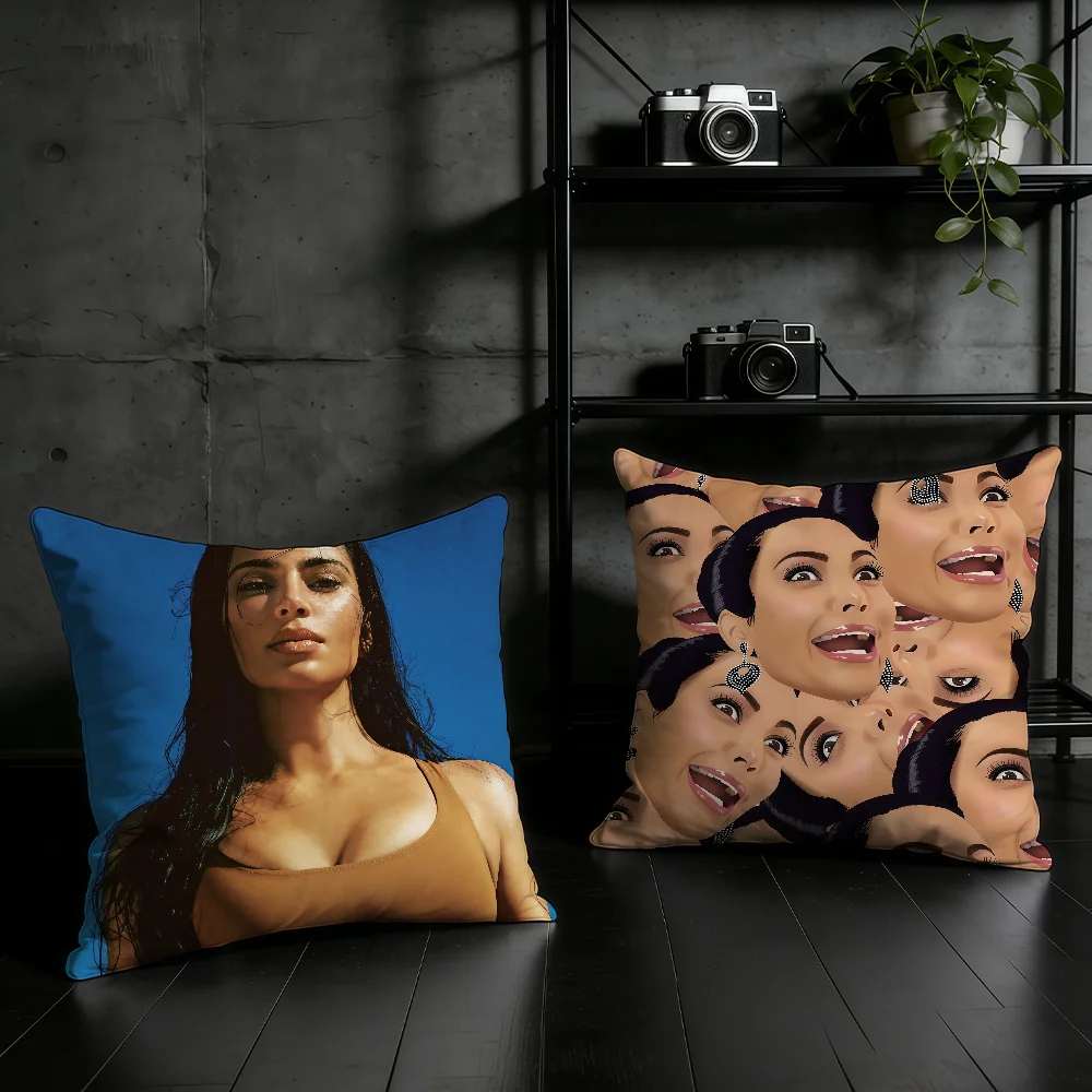 K-Kim K-Kardashia-ES Actor Model cushion cover Birthday Anniversary Gifts Double Sided Printed Zipper Cushion Cover Soft Skin
