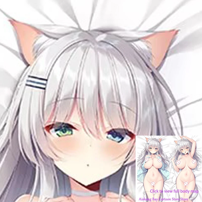 

Dakimakura Anime Cat Ears Double Sided Print Life-size Body Pillow Cover Decoration