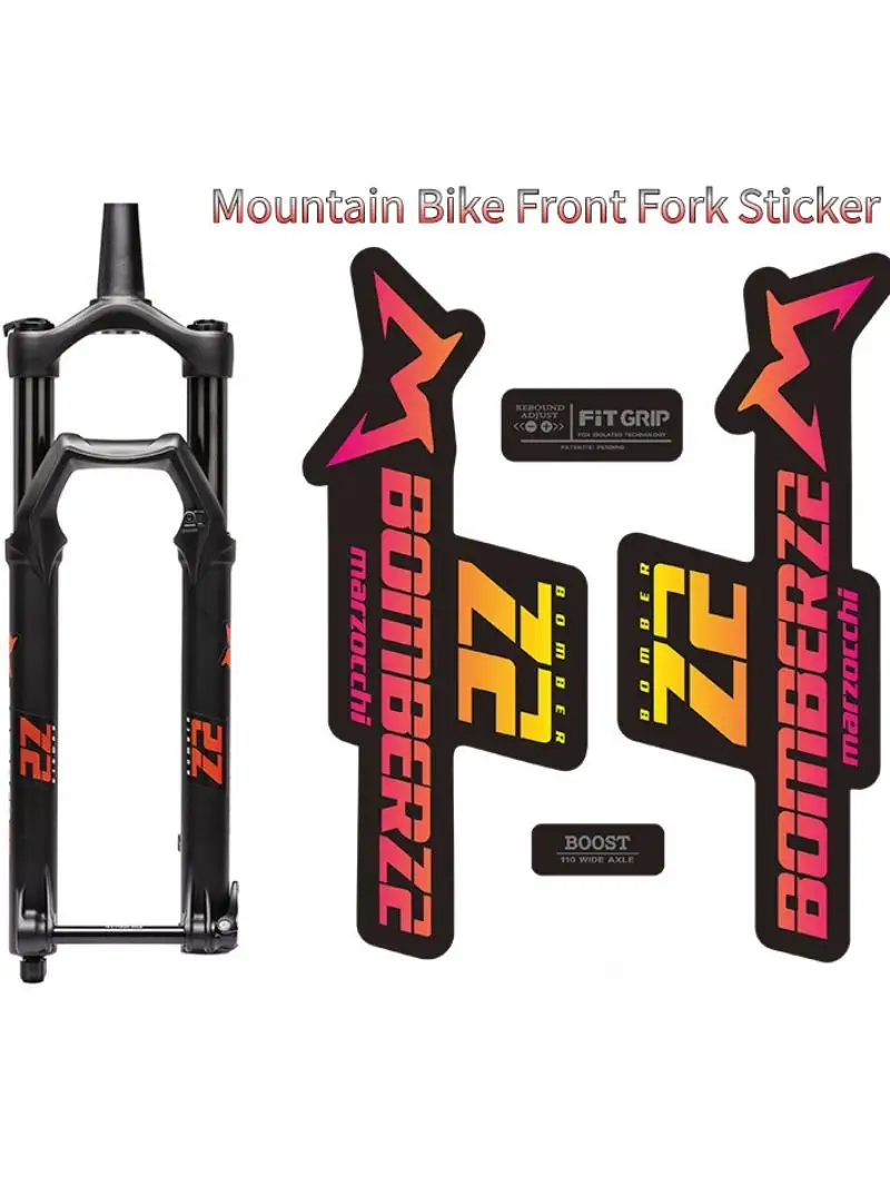 1SET Marzocchi Style Bomber Z2 Gabel-Aufkleber Mehrfarbige Wasserdichte Vinyl-Aufkleber für MTB-Federgabel-Dekoration