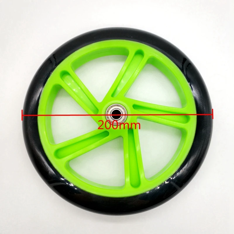 4 Pieces Scooter Wheel 200 Mm PU Material Wheel Thickness 30 Mm ABEC-7 Bearing Scooter Accessories,Transparent Black