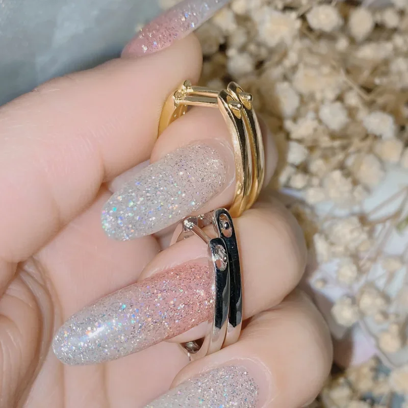 MDLFES مويسان الماس نمط الفرنسية خمر بسيط البيضاوي وأقراط 18 كيلو مطلي مبالغ فيها جودة عالية #3