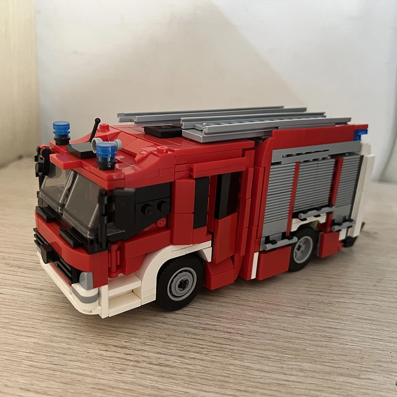 MOC- 137461   Modelo de bomberos, serie de rescate urbano, juguetes DIY, bloques de construcción, regalo para niño, más de 1000 Uds.