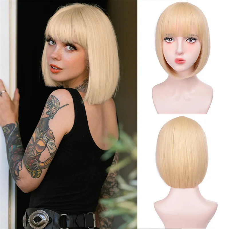 Green Bob Hairstyle Synthetic Wig for Cosplay & Parties