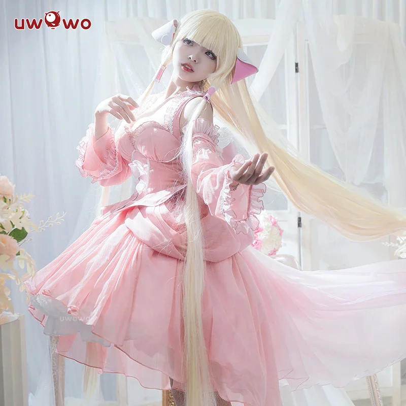 

2025 NEW Anime/Mangaa Chii Cosplay Costume Lolita Pink Dress with Bowknot Clamp Halloween Christmas Chii Costumes Outfit QWER25