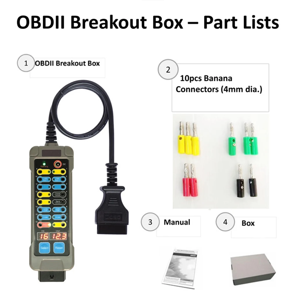 صندوق انقطاع obdii صندوق كسر للكشف عن اتصالات بروتوكول obdii/أداة وحدة التحكم الإلكترونية سهلة الاستخدام