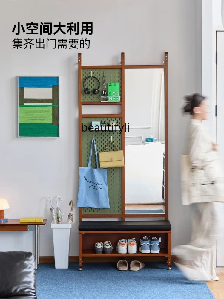 

ss K178 ss25 Shoe change stool household full-length mirror simple coat cabinet shoe door entrance cabinet