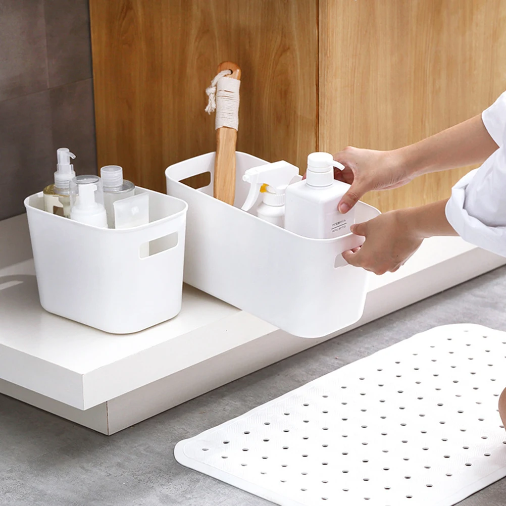 

Plastic Storage Basket Wear Resistant Simple Design Toy Organizer Bedroom Laundry Utility Room Container Home Storage
