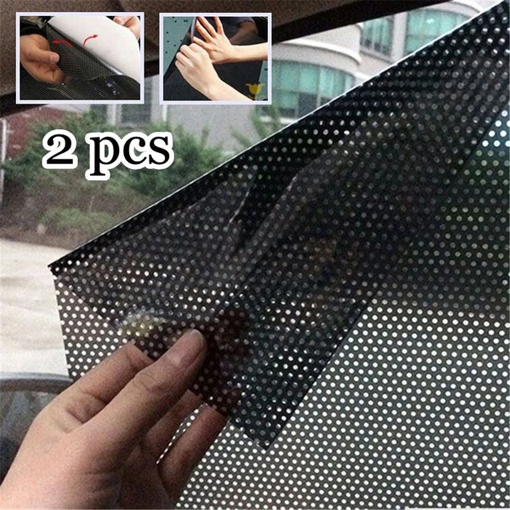 2 Pcs Sun Block Film Anti-UV Car Static Sunshade Stickers Window Glass Sunscreen Curtain Insulation Car Sunroof Solar Film Shade