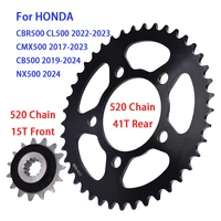 Piñón Delantero 520 15T y Piñón Trasero 41T para HONDA CB500 2019-2024 CBR500 CL500 2022-2023 NX500 2024 CMX500 2017-2023 CB CBR NX CMX 500 X