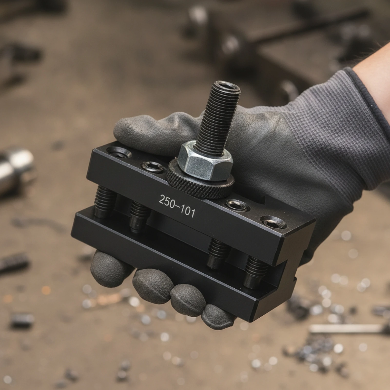 Lathe Tool Post with Adjustment Collar High Accuracy Lathe Tool Holder Turning and Facing Holder Compact Hardware Hardened