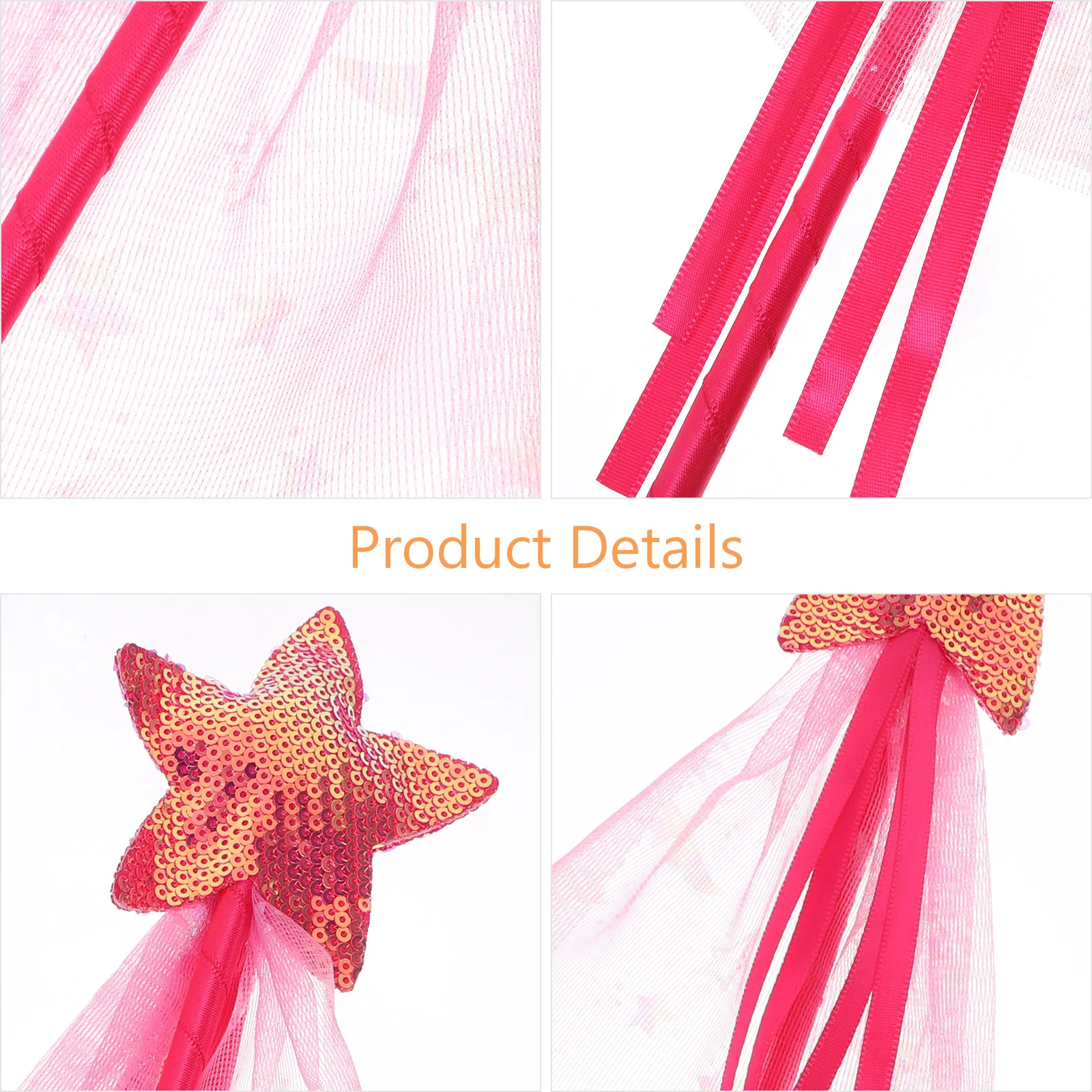 4 szt. różdżek księżniczki, różdżki wróżki z brokatem w kształcie gwiazdy, różdżki dla dzieci na imprezy, cosplay, przebrania, prezent na baby shower, różdżki aniołki, kolorowe różdżki dekoracyjne