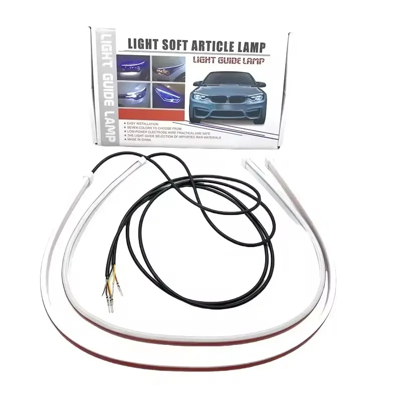 

High-Power Dynamic Flow Auto Ideal LED Strip Universal 12V RGB DRL 30/45/60cm Turn Signal DRL Waterproof