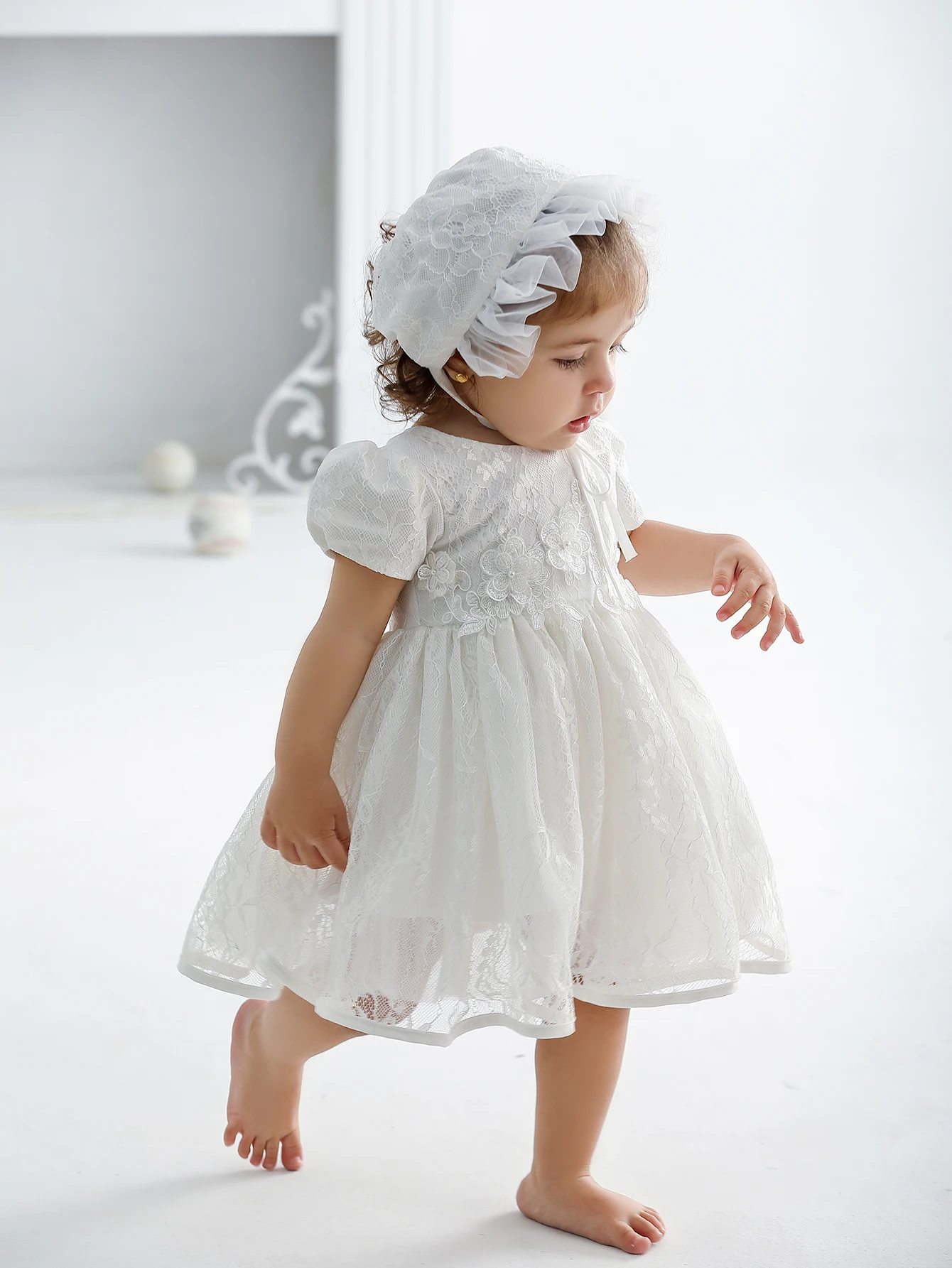 Wedding Flower Girl White Dresses  Baby Girl Dress Baby Party Summer Princess Skirt