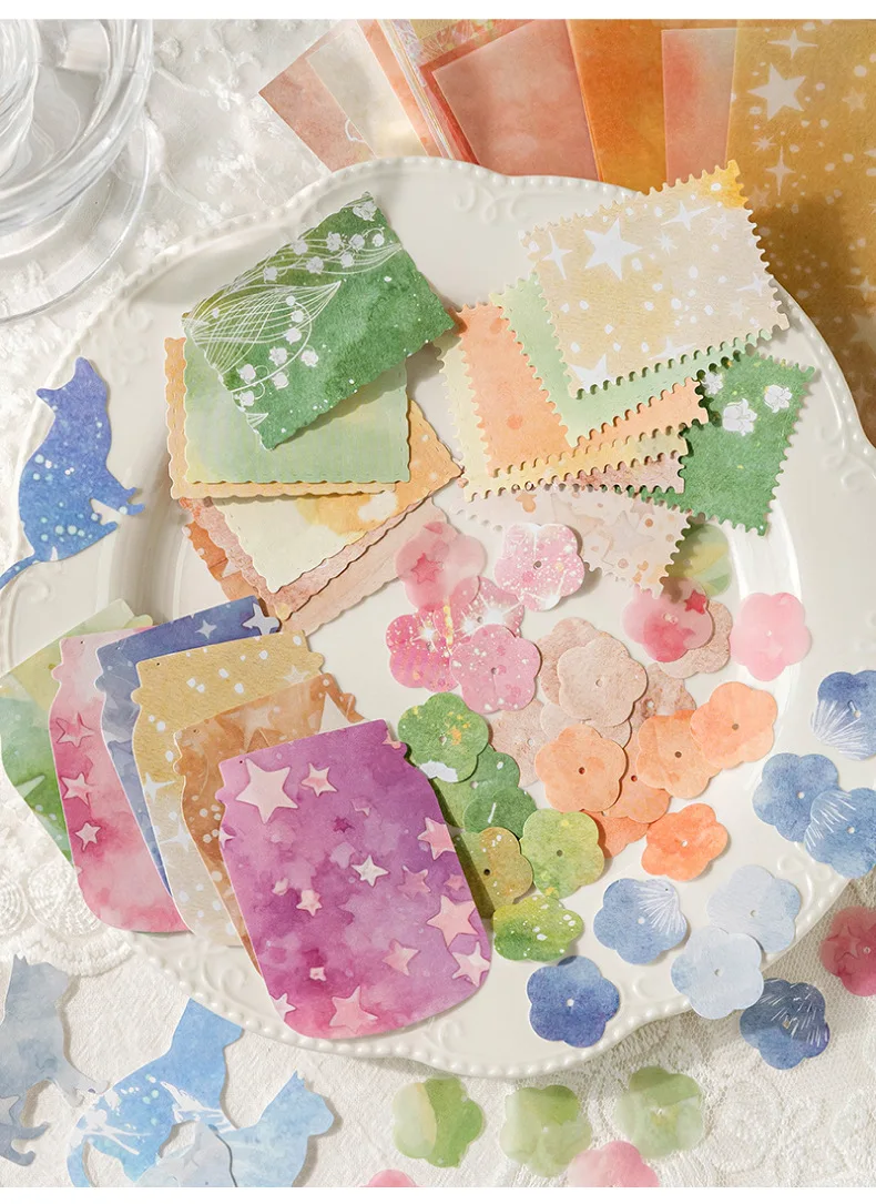 20 Stück/Lot Vintage bunte Ombre-Dekorpapiere, für Handarbeiten und Scrapbook-Dekoration – Detail 5